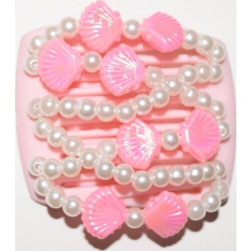 Pink shell beads small size magic comb 12 pcs/lot classical comb Easy to Use easy to use for young&old