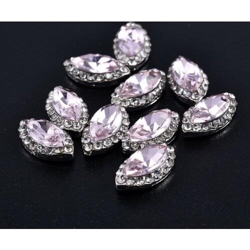 DIY 10pcs/pack 3d Nail Charms Marquise Purple Rhinestones Nail Art Decorations Alloy Jewelry Nails Tips Tools
