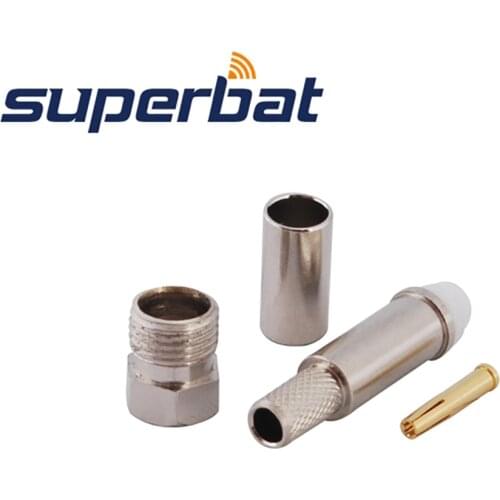 Superbat 10pcs FME Crimp Jack Connector for Coaxial Cable RG58 RG142 RG400 LMR195