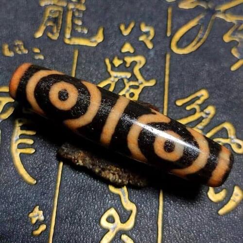Tibet Dzi Bead Orange Red Agate Material Lucky 6 Eyes Pattern DZI Beads 13*55mm Agate Beads Men&Women Amulet Jewelry DIY