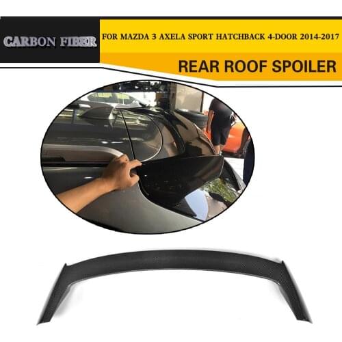 Carbon Fiber Rear Spoiler for Mazda 3 Axela Sport Hatchback 4-Door Rear Racing Trunk Wing 2014-2017