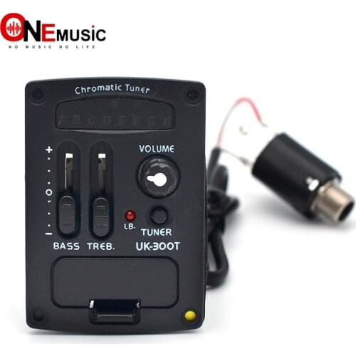 UK-300T Ukulele Piezo Guitar Pickup Preamp 2-Band EQ Equalizer Tuner System uk pickup