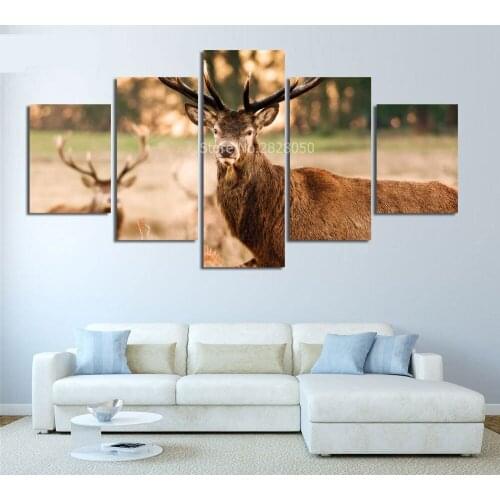 Framed Cuadros Decoracion Mass Effect Posters And Prints 5 Pieces Canvas Art Deer Animal Canvas Pictures For Living Room