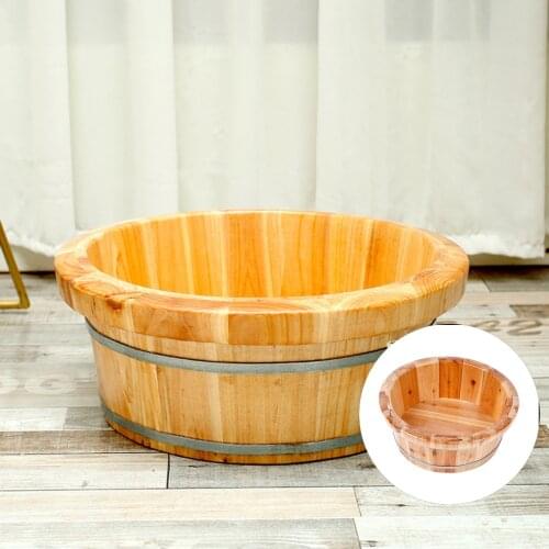 Foot Bathtub Wooden Bucket Foot Bath Barrel Basin Spa Tub Wood Basin Foot Wash Basin For Household