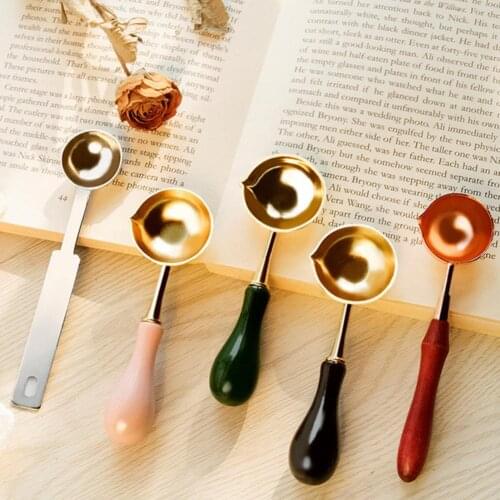Vintage Wax Spoon Wax Sealing Stamp Anti-rust Reusable Metal Wedding Invitation Wax Melting Spoon Christmas Home Supplies