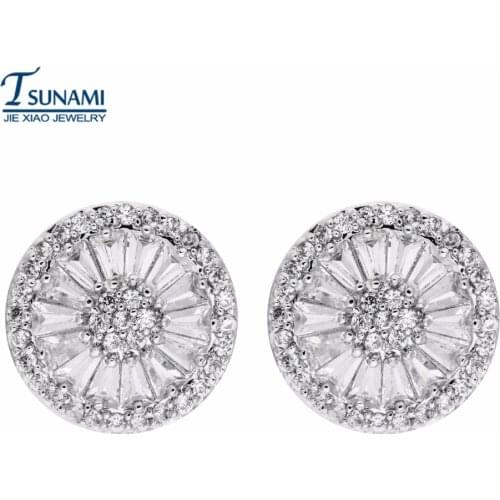 Top quality AAA zircon round earrings for female luxury jewelry gifts ER-082
