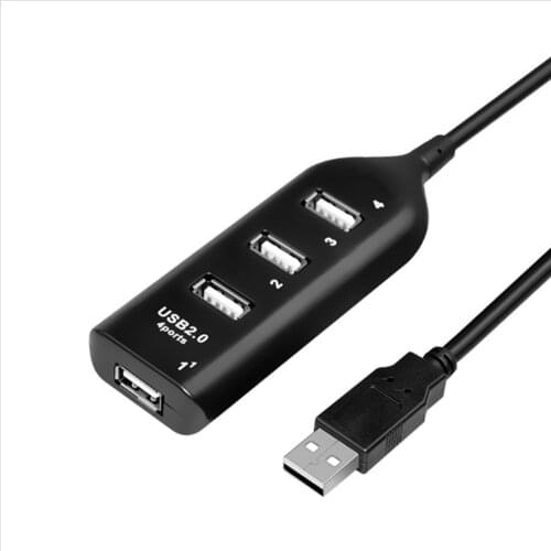USB 2.0 Hi-Speed 4 Port USB Hub Splitter Hub Adapter For PC Computer For Portable Hard Drives