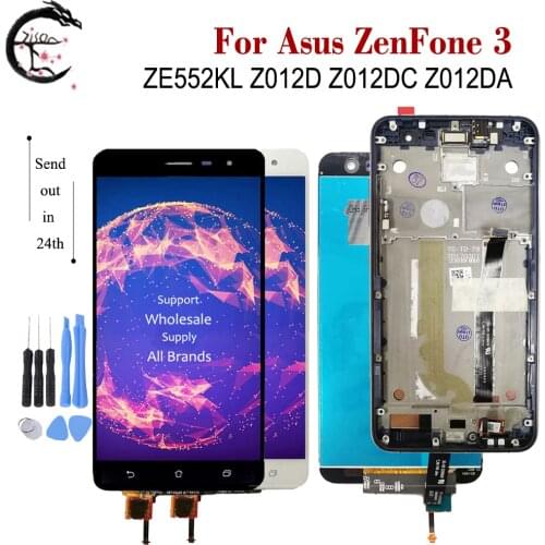 5.5" LCD With Frame For Asus ZenFone 3 ZE552KL LCD Z012D Z012DC Z012DA LCD Display Screen Touch Sensor Digitizer Assembly TestOK