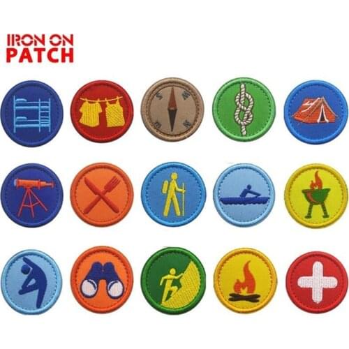 10Pcs Embroidered Patch American Boy Scout Patch Tactical Patch Flag Magic Stickers Decoration Tactical Military Badge Patches