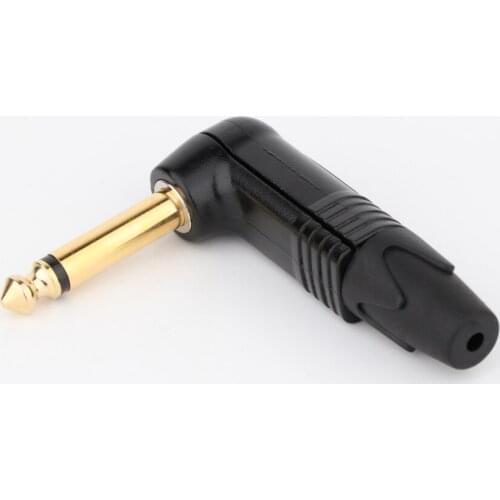 10pieces Preffair 24k Gold Plated Right angle mono plug 6.35mm Stereo Jack Luxury Microphone 6.35mm plugs Speaker plug assembly