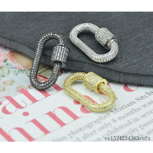 10 Pcs U Shape Clasp Lock Carabiner Screw Clasp Gunmetal Pave Lock