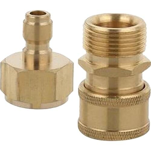 2 x Pressure Washer Garden Hose Nozzle Connect Quick Coupler M22 Male & M22 Female Set