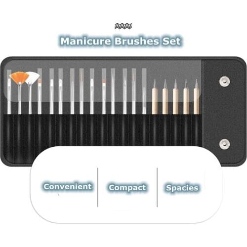 20 PCS Professional Nail Art Brushes Pen Tools Set with Wooden Punteggia Design Paint Brush Kit for Nail Art Design with Bag