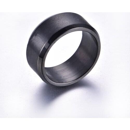 2019 New Black Men Ring Stainless Steel Matte Mens Jewelry Wedding Bands Classic Boyfriend Gift