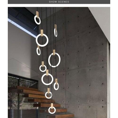 2019 Modern LED chandelier nordic living room pendant lamp bedroom fixtures stair novelty illumination loft hanging lights