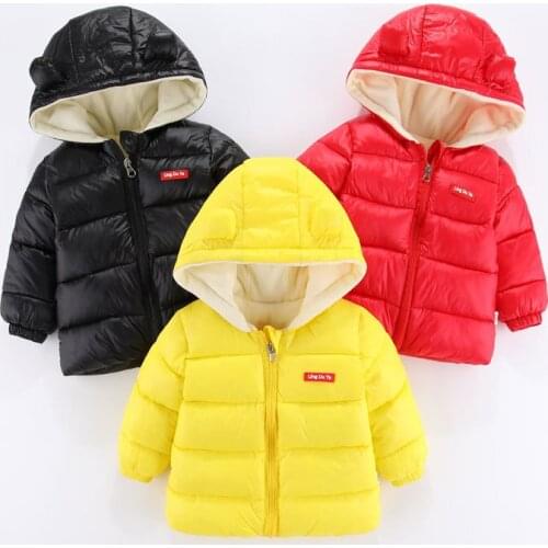 2021 Autumn Winter Baby Outerwears Casual Solid Color Children Warm Coats Jackets 1-7 Years thicken Hooded Clothes Girls Boys