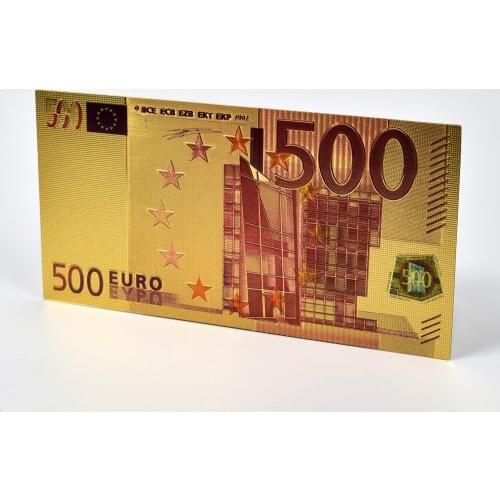 500 Euro Colorful Gold Foil Banknotes with Gold Foil Envelope
