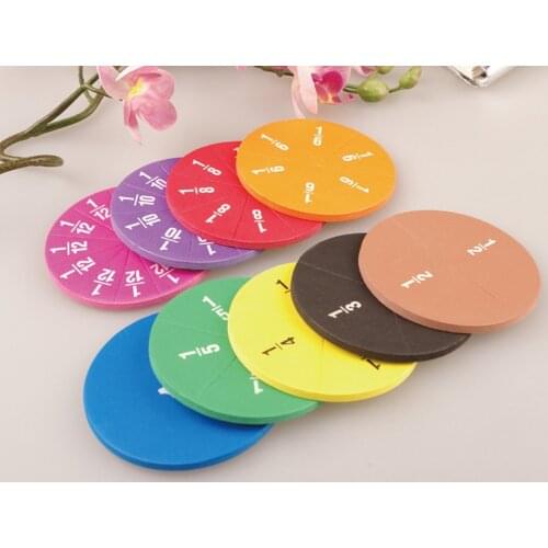 51 Pieces/set Circular Fractions Math Toy Kids Early Education Toy for Children Boys Girls Gift