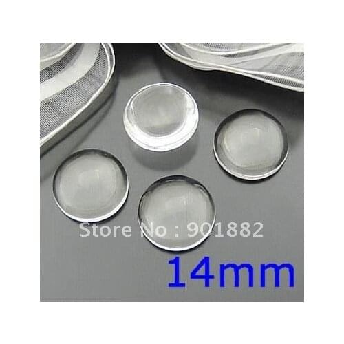 Free shipng~! 100pcs/lot 14mm clear domed magnifying round glass cameo, photo jewelry pendant inserts