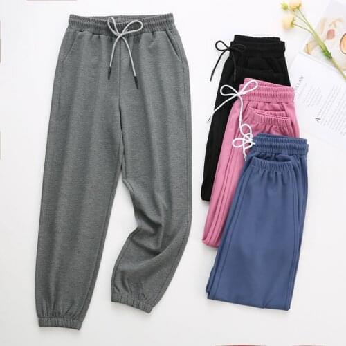 Harem Pants Women Autumn Casual Sweatpants New 2020 Fashion Korean Style Cotton Comfortable Mid Waist Trousers Woman