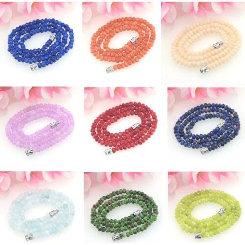 Simple Fashion 2x4mm 23Colors Multicolor Natural Gemstones Beads Fit for DIY Men and Women Gift Necklace Bracelet Jewelry 16inch