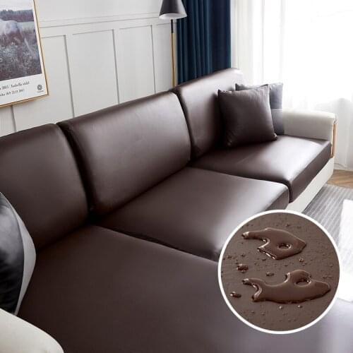 Airldianer PU Leather Sofa Seat Cushion Cover Waterproof Anti-dirty Slipcover Seat Protector Corner L-shaped Sofa Cover 1/2/3/4