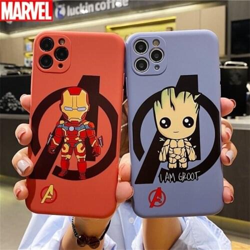 Marvel Iron Man Spiderman Matte TPU Case for iPhone 11 Pro Max XR XS Max 7 8 Plus X Full Body Soft Fashion Cute Phone Back Cover