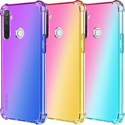 Shockproof Case for Realme X X2 XT 3 5 Pro X50 C2 Phone Gradient TPU Cover for OPPO F11 Pro A9 A5 2020 Reno 3 2 Z K1 A1K Coque