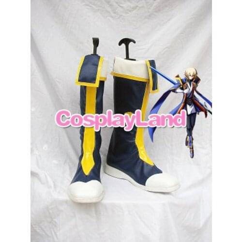 BlazBlue Jin Kisaragi Dark Blue Military Cosplay Shoes Boots Anime Party Cosplay Boots Custom Made Shoes