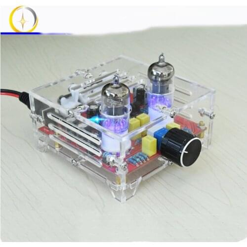 KYYSLB AC12V Electronic Tube Amplifier Fever Grade 6J1 Tube Amplifier Preamp Board HIFI Class A Tone Board Crystal Shell