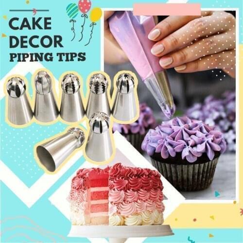 Cake Decor Piping Tips Russian Tulip Icing Piping Nozzles Stainless Steel Flower Cream Pastry Tips Nozzles Bag Cupcake Cake Deco