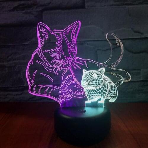 Creative Visual Touch Charging 3d Lamp With Animal Gift Led 3d Night Light Christmas Gift Childrens Toys