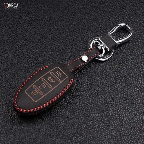 2017 Fashion men top layer leather case car key cover for Nissan Infiniti EX FX G25 G37 FX35 EX25 EX35 FX37 EX37 Q60 QX50 QX70