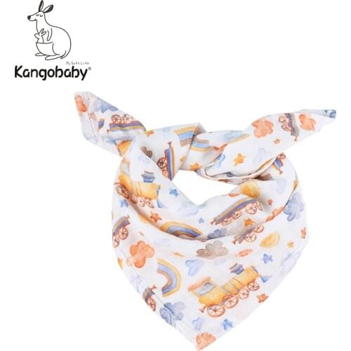Kangobaby #My Soft Life# Bamboo Cotton Digital Print 60x60cm Muslin Swaddle High Quality Baby Bandana Bib