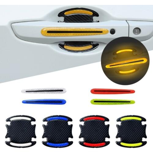 Car Door Handle Bowl Cover Sticker Reflector Car Handle Stickers For Skoda Superb Octavia A7 A5 2 Fabia Rapid Yeti