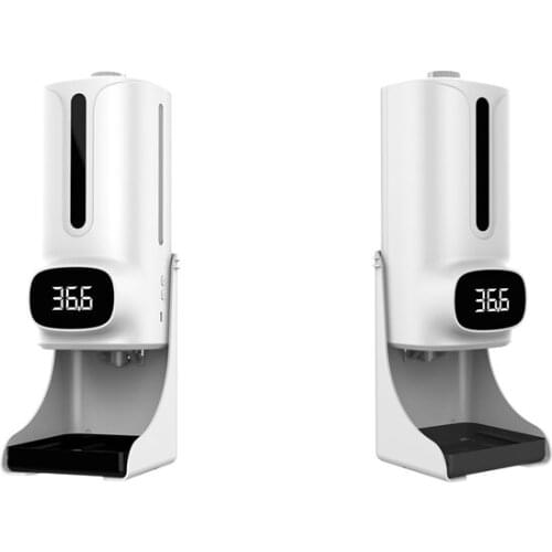 K9 ProPlus Wall-Mounted Thermometer with Soap Dispenser,with Alarm,Suitable for Use in Offices,Schools and Communities