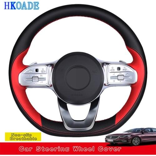 DIY Hand-stitched Comfortable Genuine Leather Car Accessories Steering Wheel Covers For Mercedes-Benz A-Class W177 2018-2019