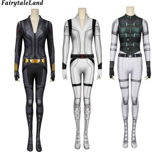 2021 Newest Superheroine Halloween Cosplay Captain Natalia Yelena Printing Jumpsuit Sexy Widow Costume Natasha Sexy Bodysuit