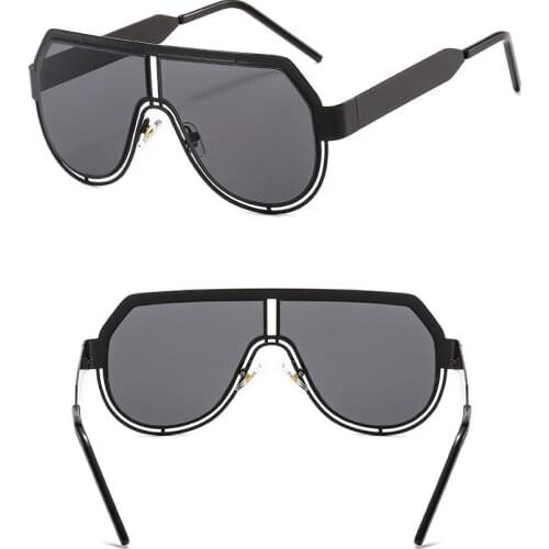 New Metal One-Piece Large Frame Sunglasses 2518G Cool Men and Women Sunglasses Color All-match Cross-Border Hot Sale