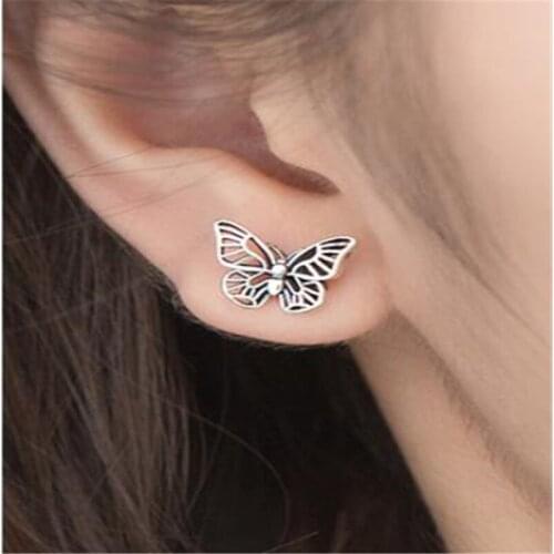 New Listing 925 Sterling Silver Shiny Butterfly Small Earrings Fashion Sweet High Quality Jewelry for women fine ear accessories