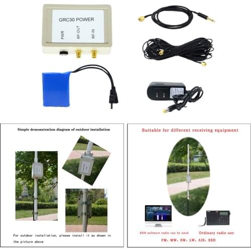 Loop Antenna,0.1-180MHZ Active Receiving Antenna Loop Antenna for Short-Wave