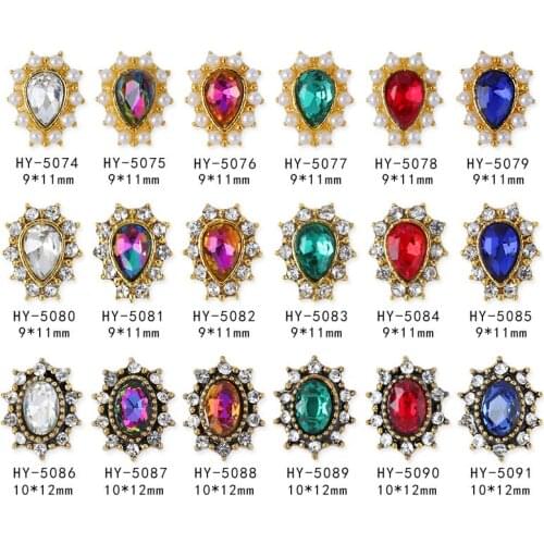 Transparent Nail Jewelry Mirage Color Water Drop Type Alloy Pearl Gold-Plated Nails Manicure Refraction Sequin