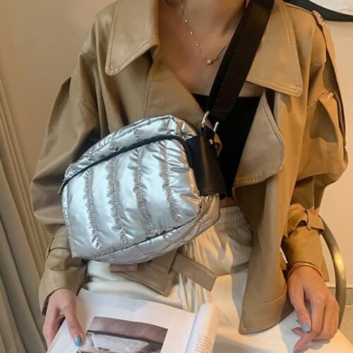 Luxury Space Cotton Women Shoulder Bag Designer Down Square Womens bag Wide Shoulder Strap Crossbody Bags for women handbag New