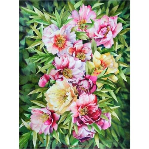 Counted Cross Stitch Kits Needlework Embroidery - Crafts 14 ct Aida DMC Color DIY Arts Homemade Home Decor - Blossom