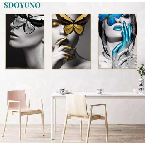 SDOYUNO 3Pcs 40x50cm Painting By Numbers For Adult Figure DIY Paint By Numbers On Canvas Frameless Handpainted Digital Painting