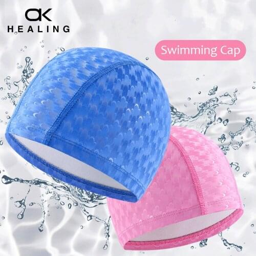 2021 New Swimming Accessories PU Swim Pool Hat Adult Men/Women Ear Protection Polyurethane Non-slip Professional Swimming Cap