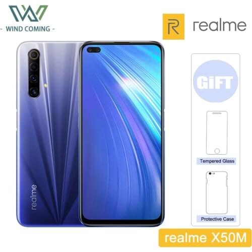 New Original Realme X50m 5G Mobile Phone 128GB 8GB /6GB 6.57" Snapdragon 765G 120Hz 6 Cameras 48MP 4200mAh 30W NFC 5G Smartphone