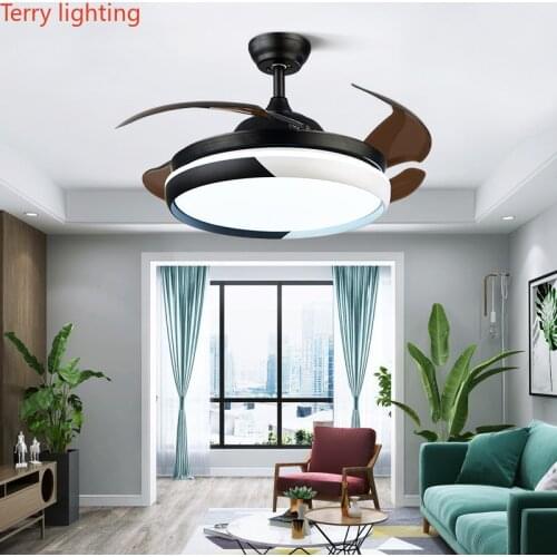 Nordic bedroom decor led living room ceiling fan light lamp restaurant dining room ceiling fans with lights remote control