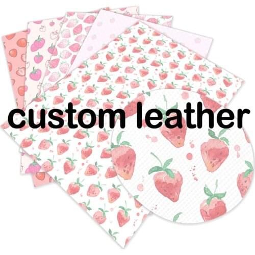 Custom A4 22*30cm Printed Faux Synthetic Leather Fabric DIY Crafts Material