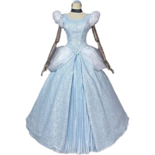 Custom Made Womens Ladies Luxury Cinderella Princess Cosplay Costume For Adult Dress Halloween Costumes Dress